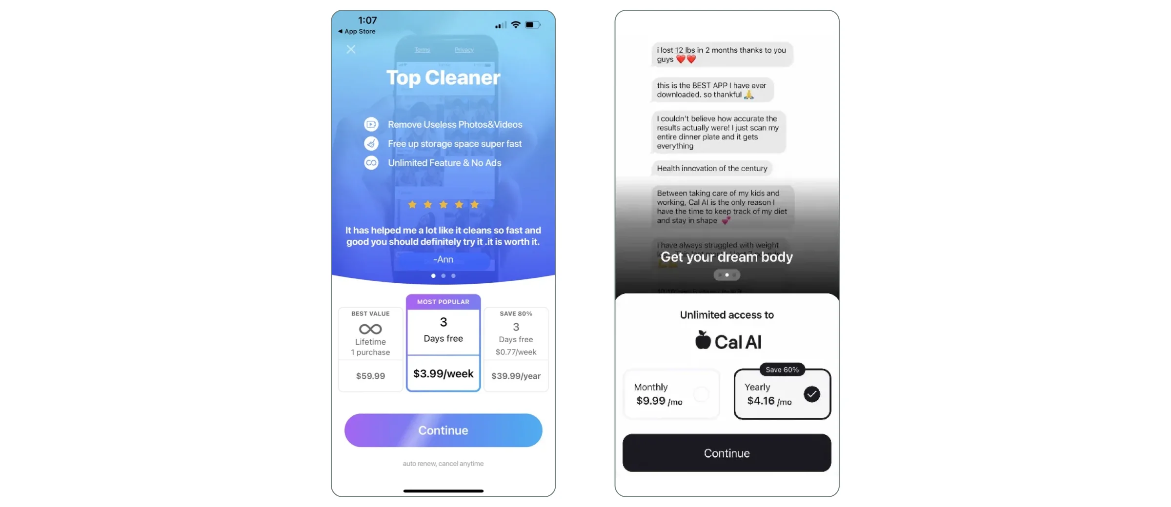 paywall design examples with social proof