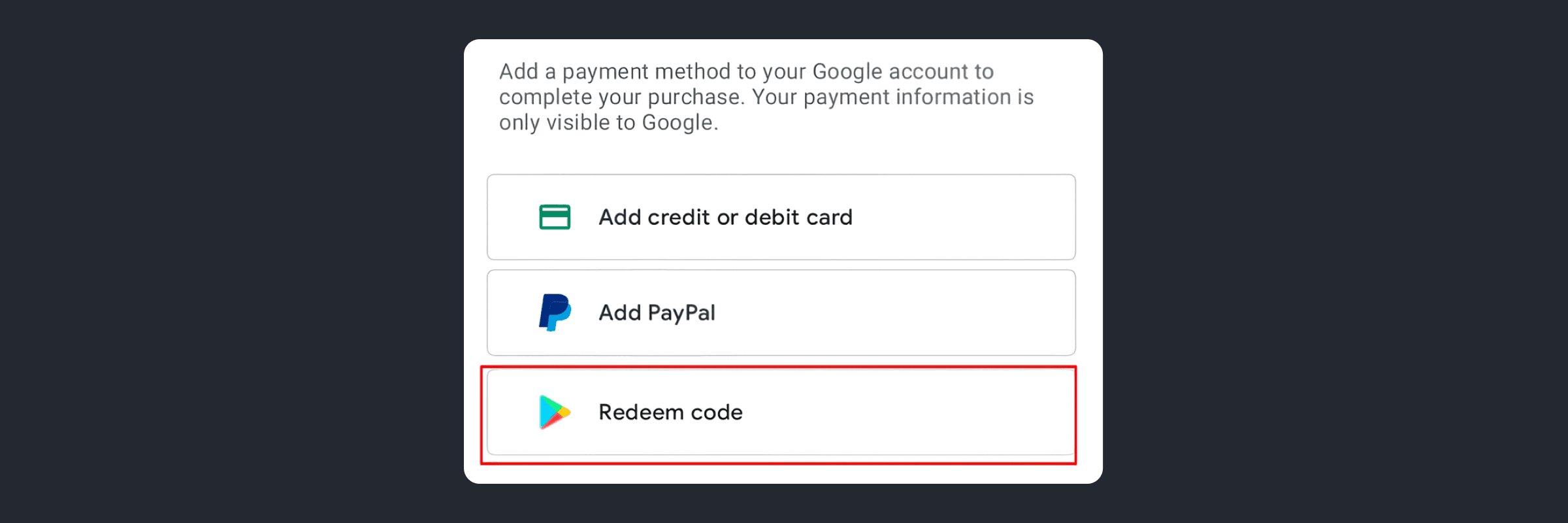 redeem google play promo code