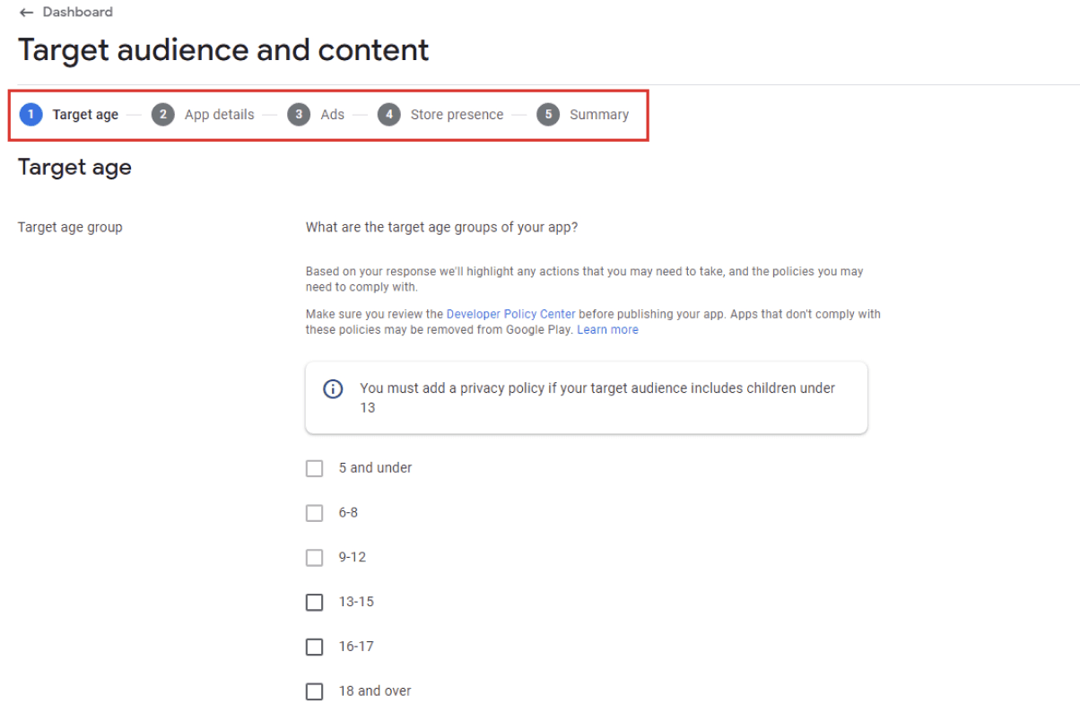 Your Target Audience and Target Content in Google Play Console