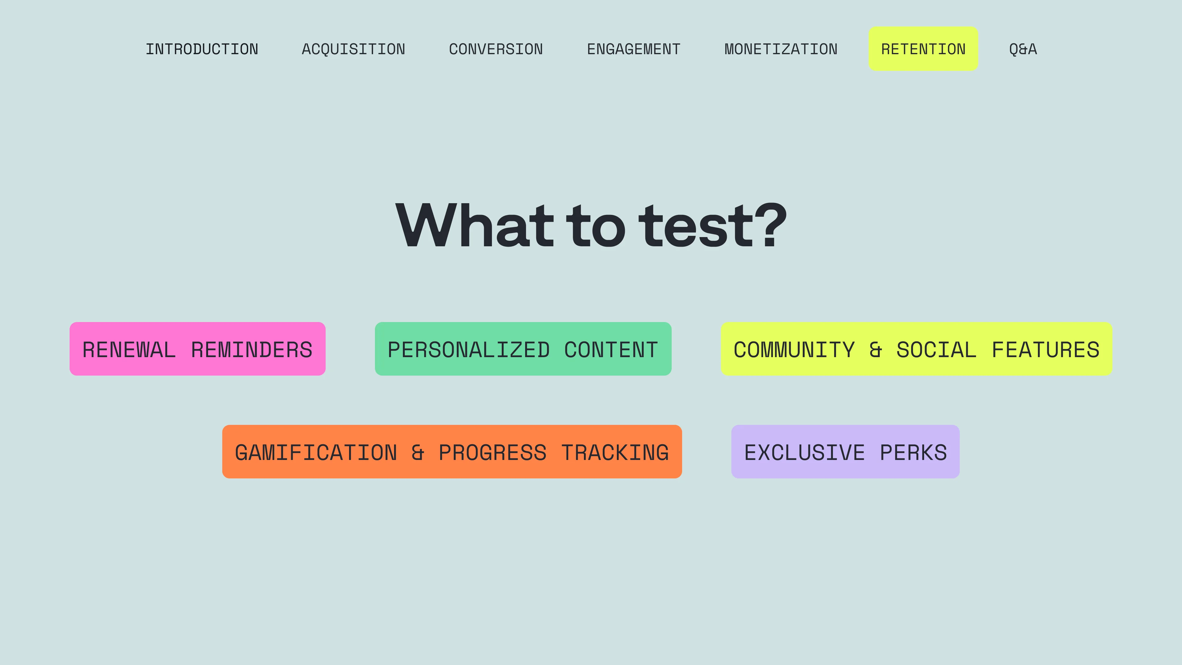 A/B testing areas to boost App Retention and Loyalty
