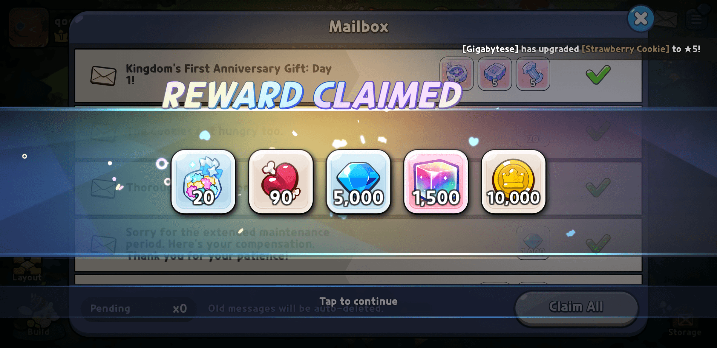 Cookie Run Kingdom redeem flow: user should paste the Google Play promo code on the coupon page and then claim the reward within the app