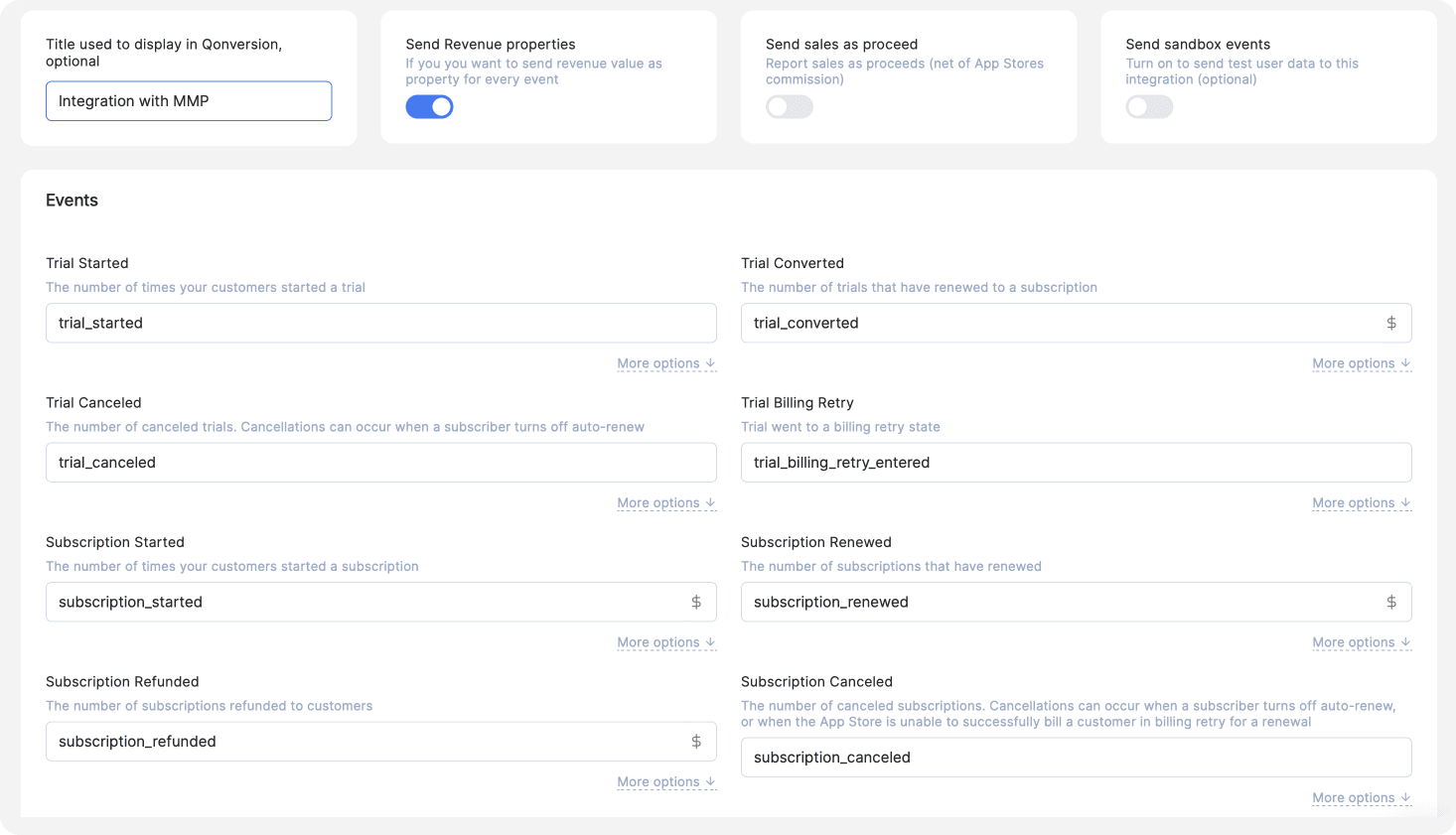 Qonversion integration with app attribution tools